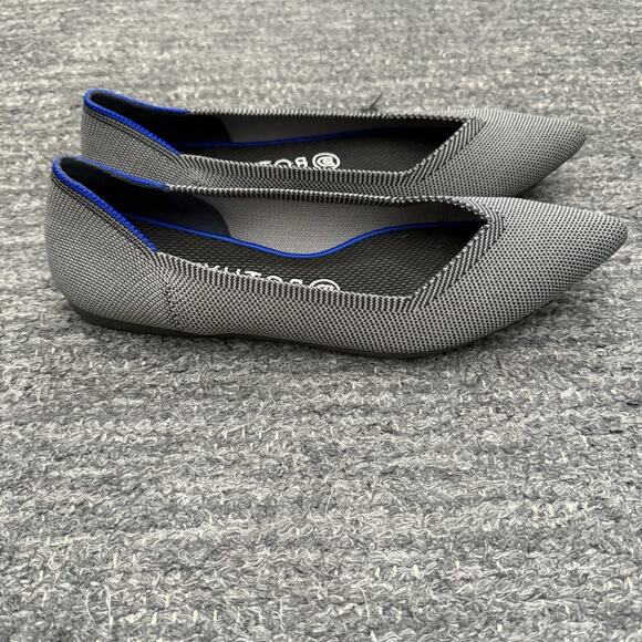 Rothys Ballet Flat Shoes Women 8.5 Gray Pointed Toe Slip On Career Washable - Picture 5 of 13